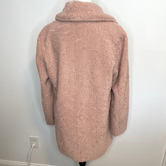 Rachel Zoe Boucle Teddy Coat In Blush Pink Size Large - Picture 7 of 9